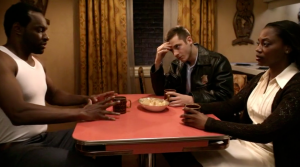 Blade's father, stepmother, and their cop friend Flanigan 